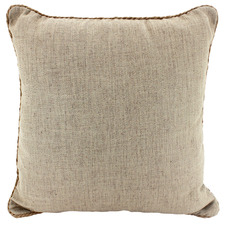 Rope Trimmed Square Linen Cushion