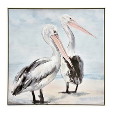 Pelican Duo Framed Canvas Wall Art