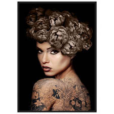 Tattooed Woman Framed Printed Wall Art