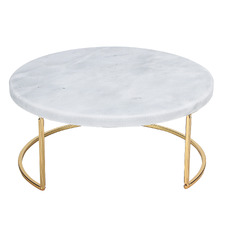 Clanton Marble & Iron Serving Stand