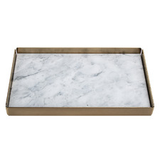 Decatur Marble & Brass Serving Tray