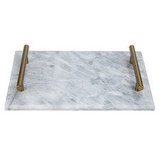 Bessemer Marble & Iron Rectangular Serving Tray