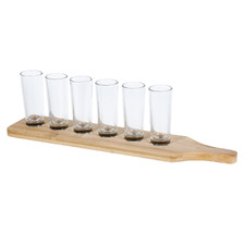 7 Piece Fontana Shot Glass & Serving Paddle Set