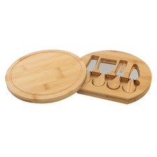 5 Piece Willow Cheese Knife & Board Set