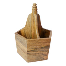 Albany Mango Wood Cutlery Caddy