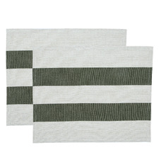 Napery Striped Cotton-Blend Placemats (Set of 2)