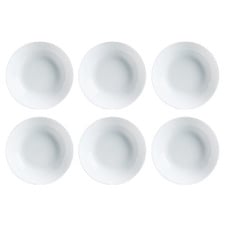 Fairfield 20cm Opal Glass Soup Plates (Set of 6)