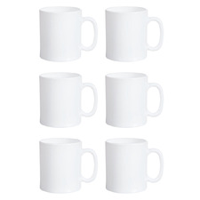 Fairfield 300ml Opal Glass Mugs (Set of 6)