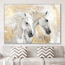 Hold Your Horses Framed Canvas Wall Art