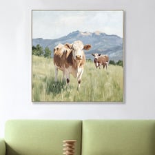 Moo the Merrier Framed Canvas Wall Art