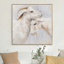 We Goat Together Framed Canvas Wall Art