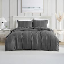 Charcoal Shiloh Jacquard Quilt Cover Set