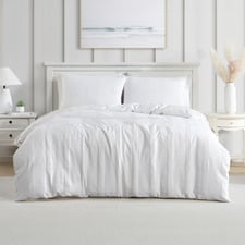 White Shiloh Jacquard Quilt Cover Set