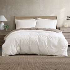 Stone Stripe Auden Cotton Quilt Cover Set