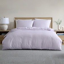 Purple Stripe Jaden Yarn-Dyed Jacquard Quilt Cover Set