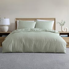 Khaki Stripe Jaden Yarn-Dyed Jacquard Quilt Cover Set