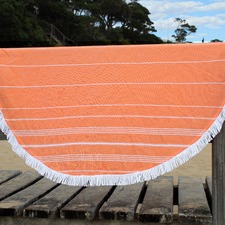 De La Mer Orange Round Turkish Towel