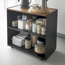 Black & Walnut Tower Kitchen Trolley