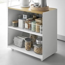 White & Oak Tower Kitchen Trolley