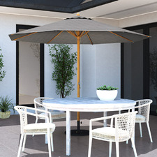 2.7m Round Market Umbrella with Timber-Look Frame