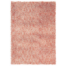 Red Young Hand-Tufted Pure New Wool Shag Rug