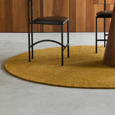 Ochre Echo Hand-Tufted Pure New Wool Round Rug
