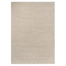 Ecru Solid Stem Hand-Tufted Pure New Wool Rug
