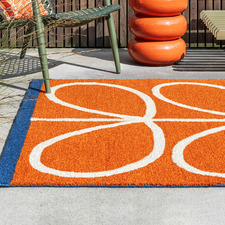 Orange Linear Stem Indoor/Outdoor Rug