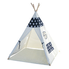 Blue Star Square Cotton Teepee Tent