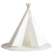 White Hexagonal Cotton Teepee Tent