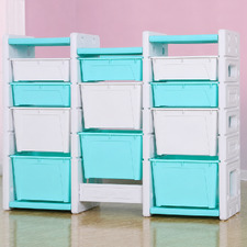 White & Aqua Combined Storage Unit
