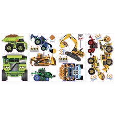 Construction Vehicles Wall Decals