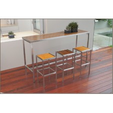 Kauai Steel & Teak High Bar Table