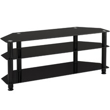 Black Glass-Top Entertainment Unit