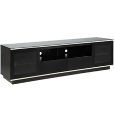 210cm Black Modern Glass-Top Entertainment Unit