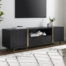 180cm Black & Gold Athena TV Unit