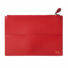 Red Personalised Leather Document Holder
