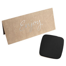 2 Piece Leather Coaster & Enjoy Card Set