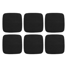 6 Piece Black Artisan Genuine Leather Coaster Set