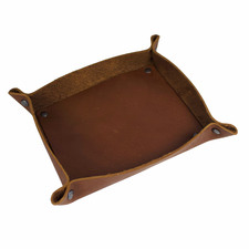 Tan Artisan Leather Desk Tray