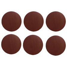 6 Piece Artisan Round Leather Coaster Set