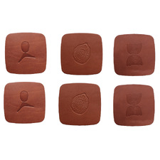6 Piece Lucy Simpson Leather Coasters Set