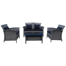 4 Seater Saint Lucia Wicker Outdoor Lounge Set