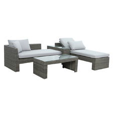 2 Seater Lowell Outdoor Chaise & Sun Lounge Set