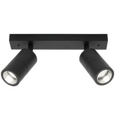 Stockholm Black Aluminium 2-Light Rail Spotlight