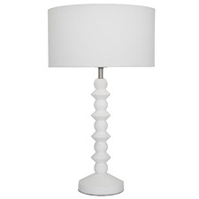 White Carter Wooden Table Lamp