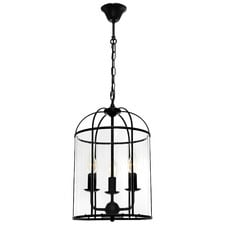 Clovelly Aluminium & Glass 3 Light Pendant