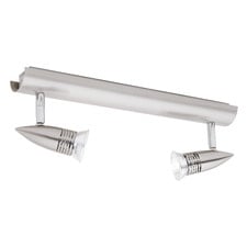 Forster Satin Chrome Steel 2 Lamp Rail Spotlight
