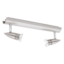 Forster Satin Chrome Steel 2-Light Rail Spotlight