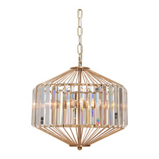 Todd Gold Steel & Glass 3 Light Pendant